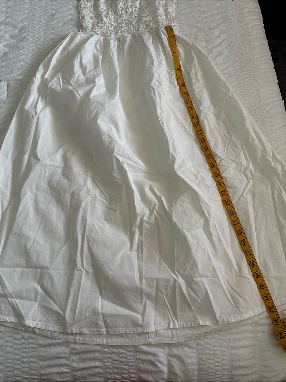 H&M Divided Smocked Poplin White Dress - Medium - Picture 6 of 9